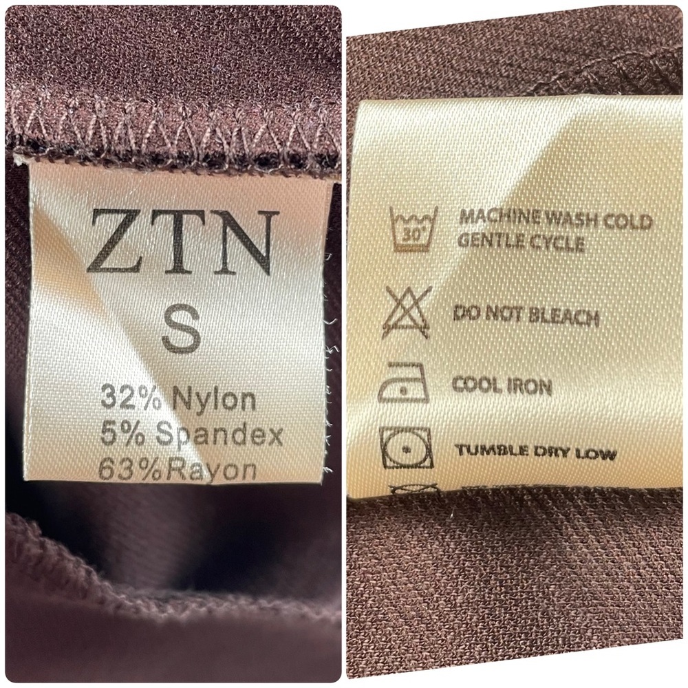 ZTN Stretchy Dress Pants Trousers Womens S Brown Straight Slacks Business Office - Picture 16 of 16